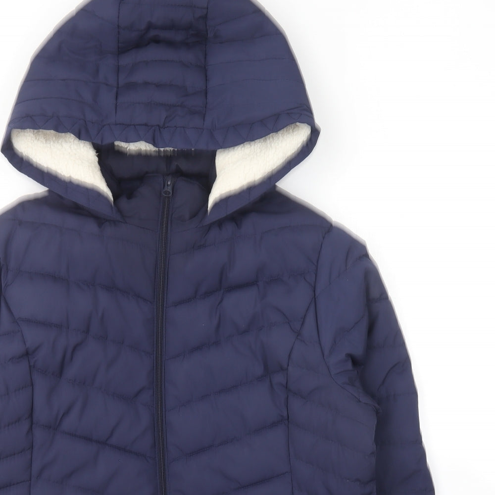 George Womens Blue Puffer Jacket Coat Size 14