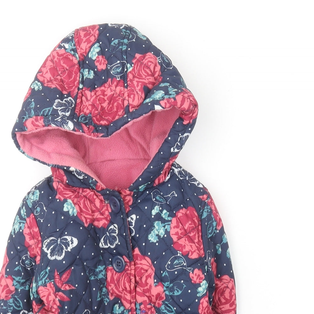 Nutmeg Girls Multicoloured Floral Puffer Jacket Coat Size 18-24 Months