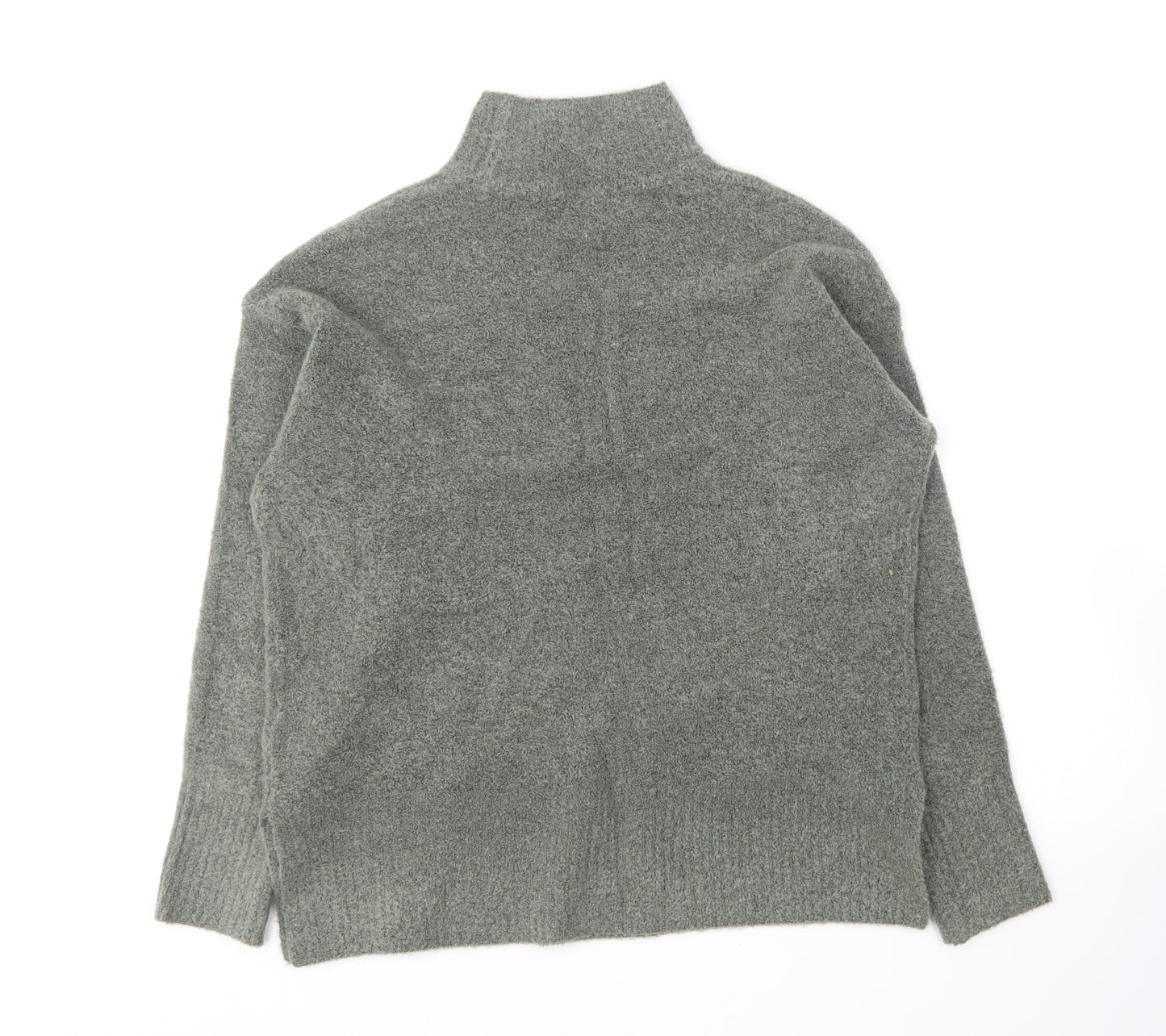 Nutmeg Womens Green Crew Neck Acrylic Pullover Jumper Size 14