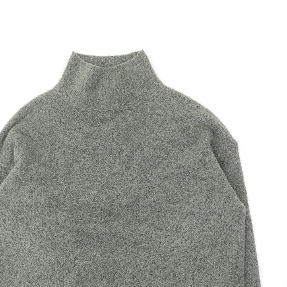 Nutmeg Womens Green Crew Neck Acrylic Pullover Jumper Size 14