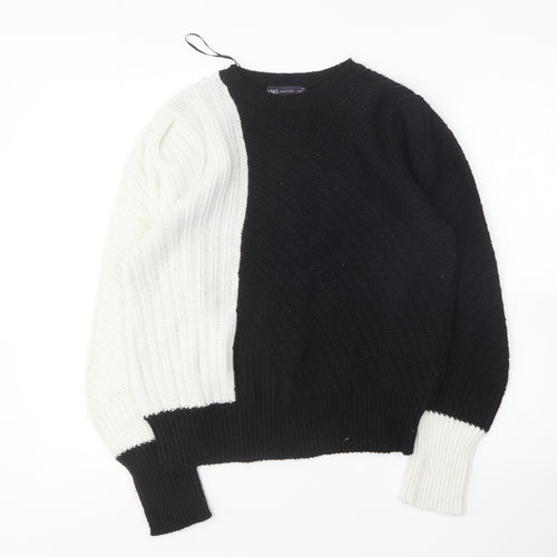 Marks and Spencer Womens Black Round Neck Polyester Pullover Jumper Size 14