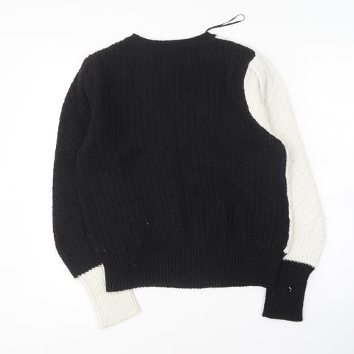Marks and Spencer Womens Black Round Neck Polyester Pullover Jumper Size 14