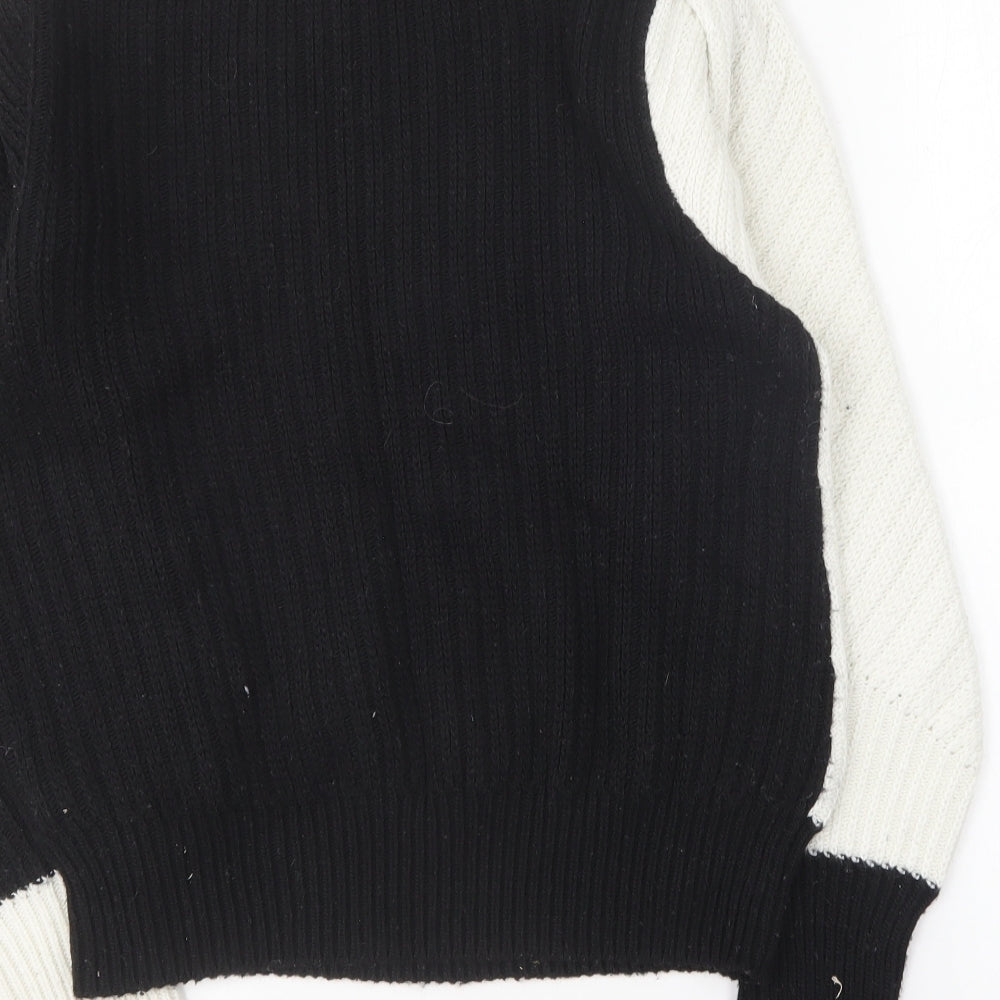 Marks and Spencer Womens Black Round Neck Polyester Pullover Jumper Size 14