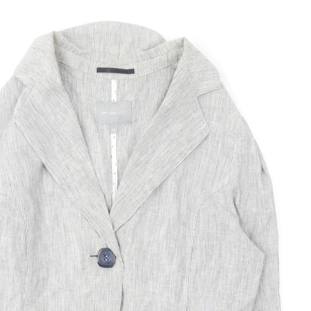 Per Una Womens Grey Jacket Blazer Size 12