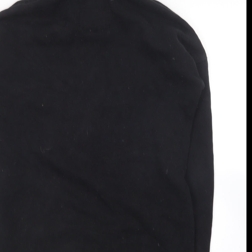 Superdry Womens Black Cotton Pullover Hoodie Size 12