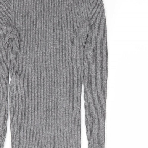 Primark Womens Grey Mock Neck Viscose Pullover Jumper Size S