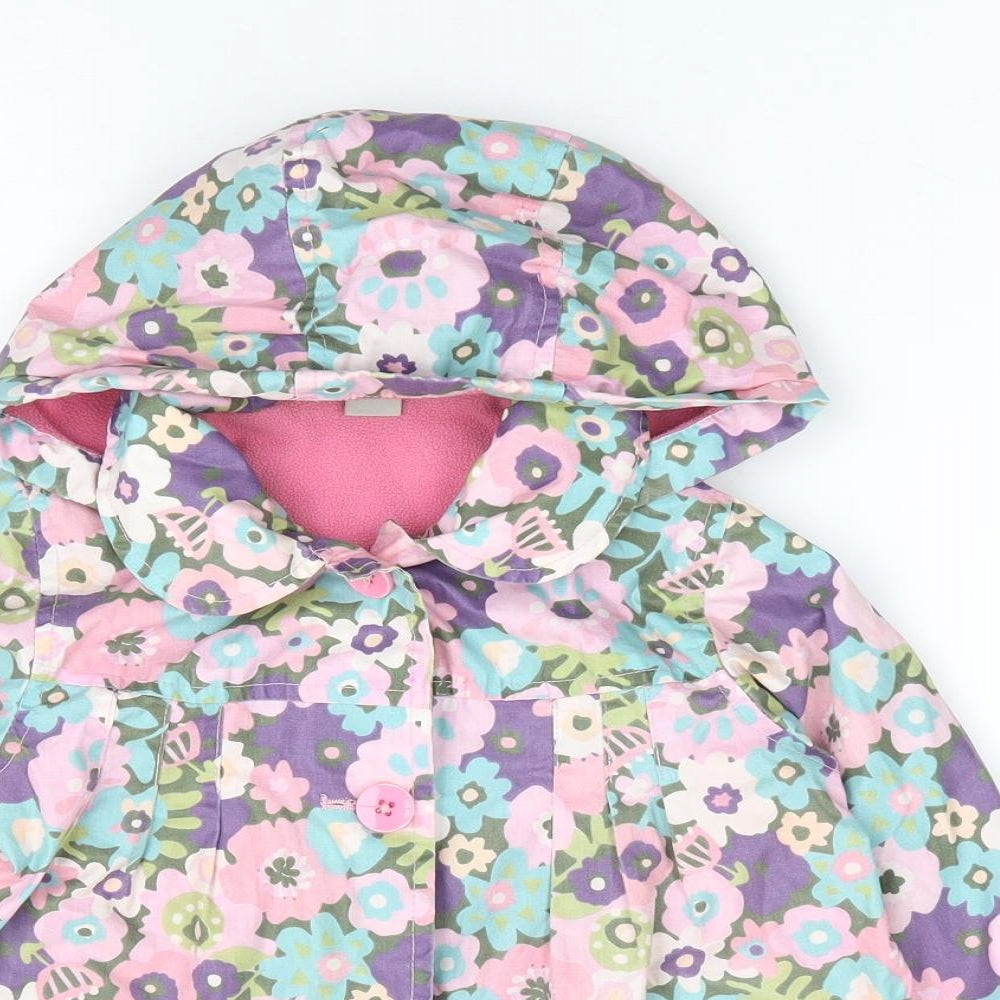 TU Girls Multicoloured Floral Jacket Coat Size 18-24 Months Button
