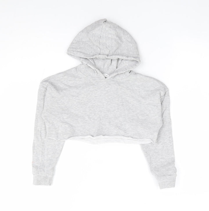 Matalan Girls Grey Cotton Pullover Hoodie Size 10 Years Pullover