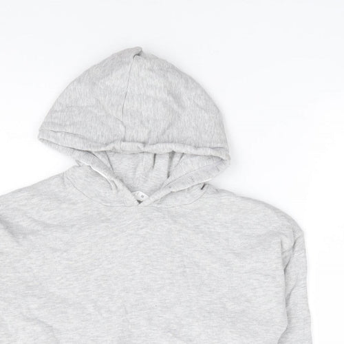 Matalan Girls Grey Cotton Pullover Hoodie Size 10 Years Pullover