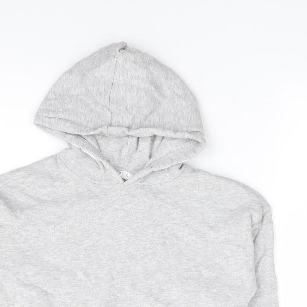 Matalan Girls Grey Cotton Pullover Hoodie Size 10 Years Pullover