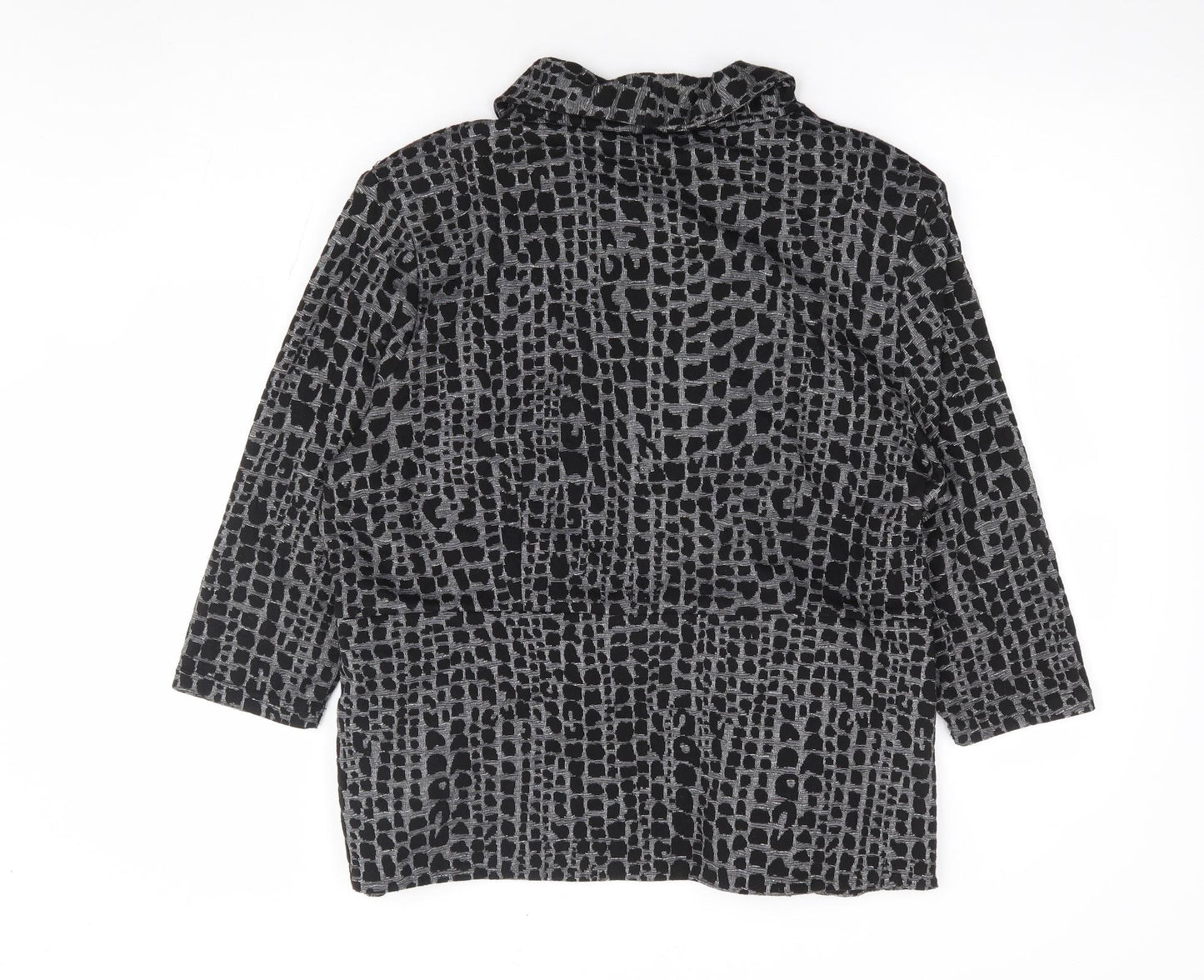 Klass Womens Black Geometric Jacket Blazer Size 18