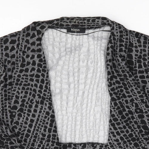 Klass Womens Black Geometric Jacket Blazer Size 18