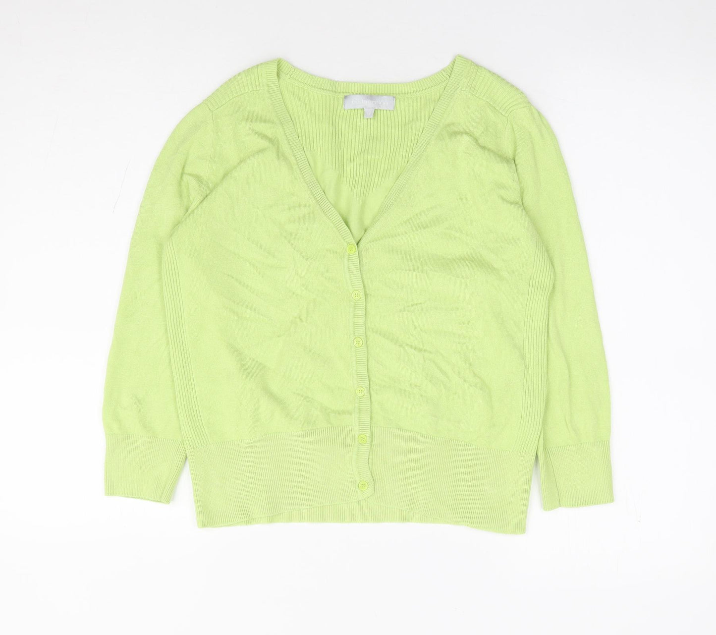 Red Herring Womens Green V-Neck Viscose Cardigan Jumper Size 12