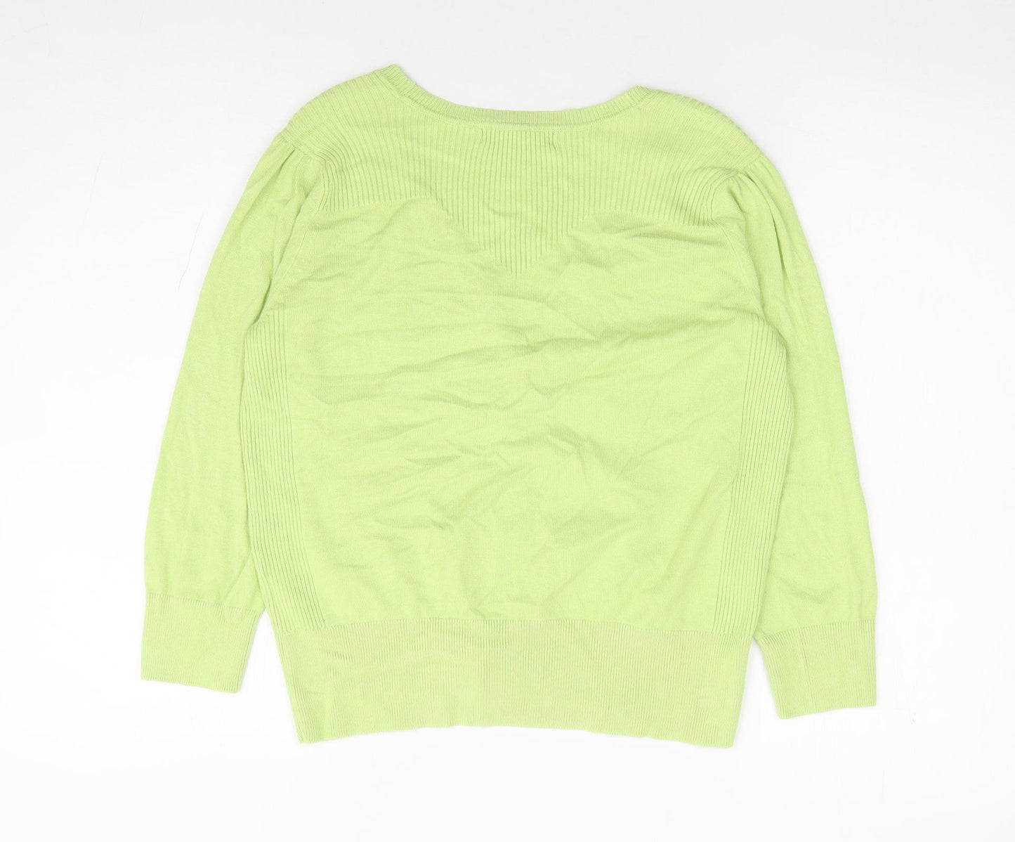 Red Herring Womens Green V-Neck Viscose Cardigan Jumper Size 12