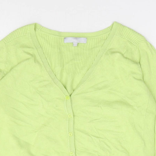Red Herring Womens Green V-Neck Viscose Cardigan Jumper Size 12