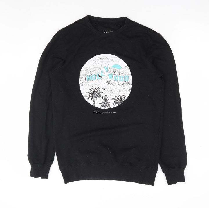 Pull & Bear Womens Black Cotton Pullover Sweatshirt Size S Pullover