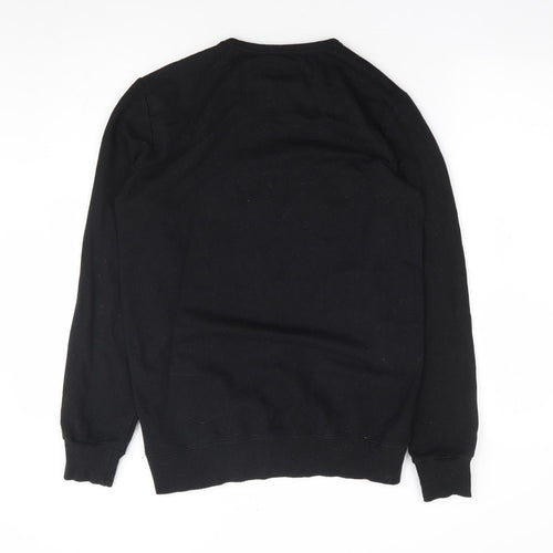 Pull & Bear Womens Black Cotton Pullover Sweatshirt Size S Pullover