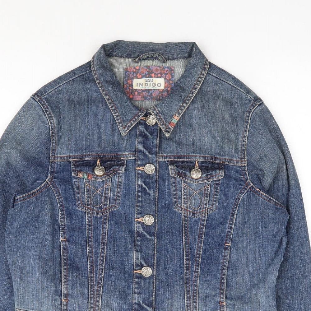 Marks and Spencer Womens Blue Jacket Size 14 Button