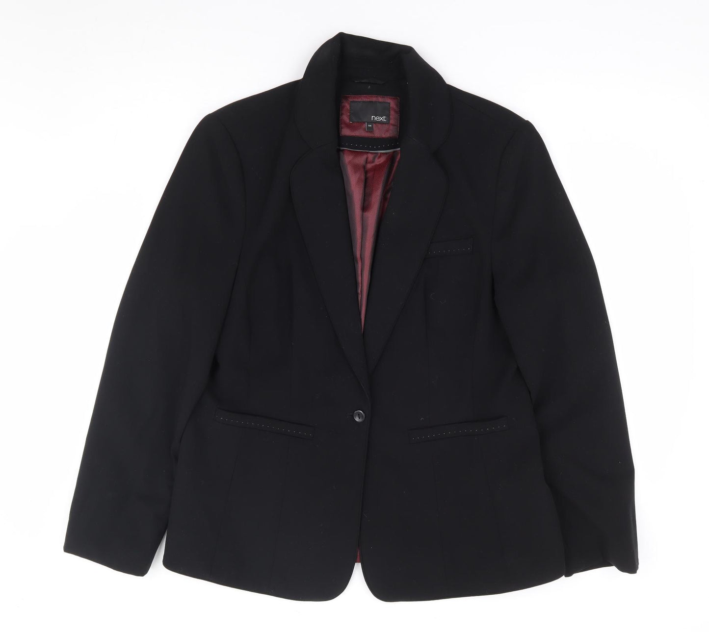 NEXT Womens Black Polyester Jacket Suit Jacket Size 16