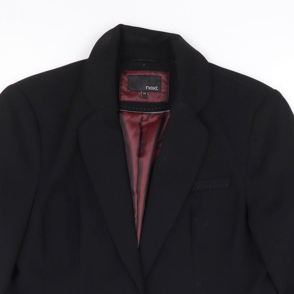NEXT Womens Black Polyester Jacket Suit Jacket Size 16