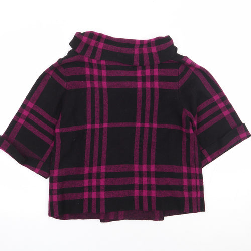 Jessica Grace Womens Pink Plaid Jacket Coatigan Size XL Button