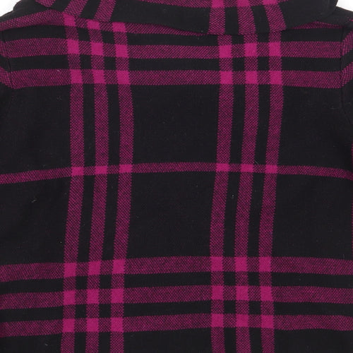 Jessica Grace Womens Pink Plaid Jacket Coatigan Size XL Button