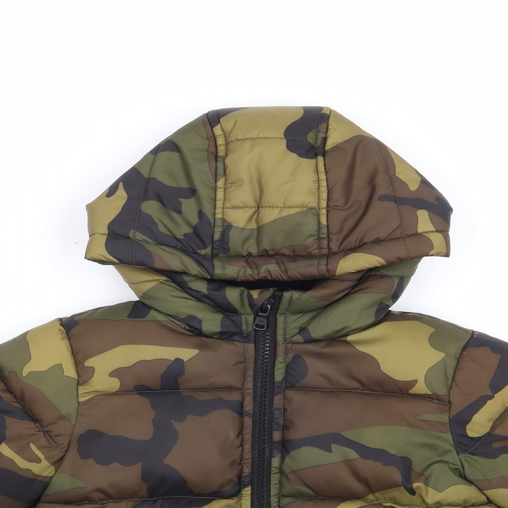 Micheal Kors Boys Green Camouflage Parka Coat Size 18 Months Zip