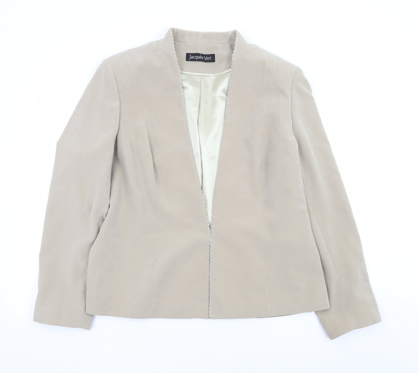 Jacques Vert Womens Beige Jacket Size 18 Hook & Eye