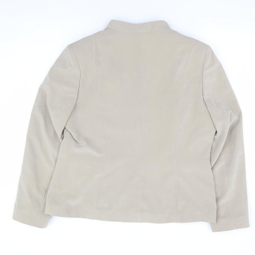 Jacques Vert Womens Beige Jacket Size 18 Hook & Eye