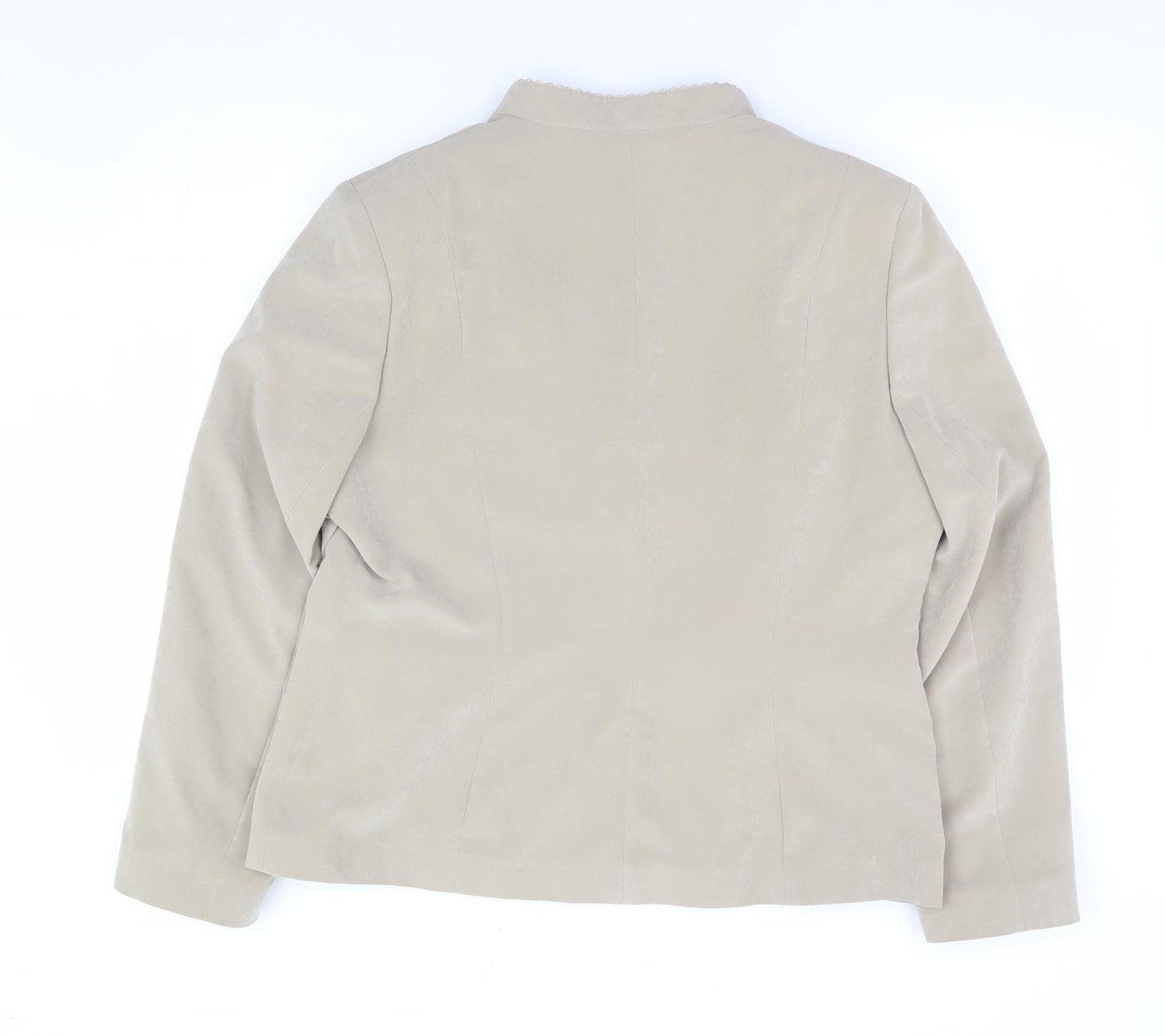 Jacques Vert Womens Beige Jacket Size 18 Hook & Eye