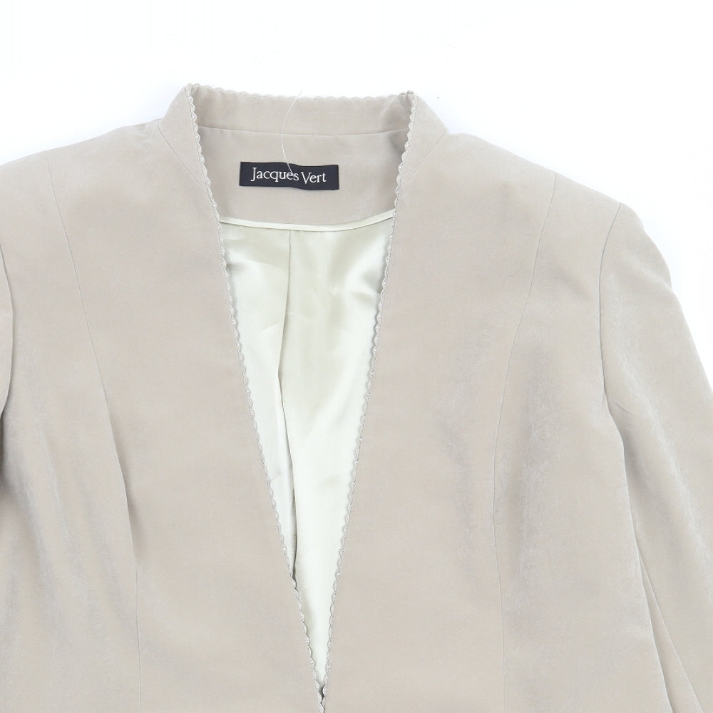 Jacques Vert Womens Beige Jacket Size 18 Hook & Eye