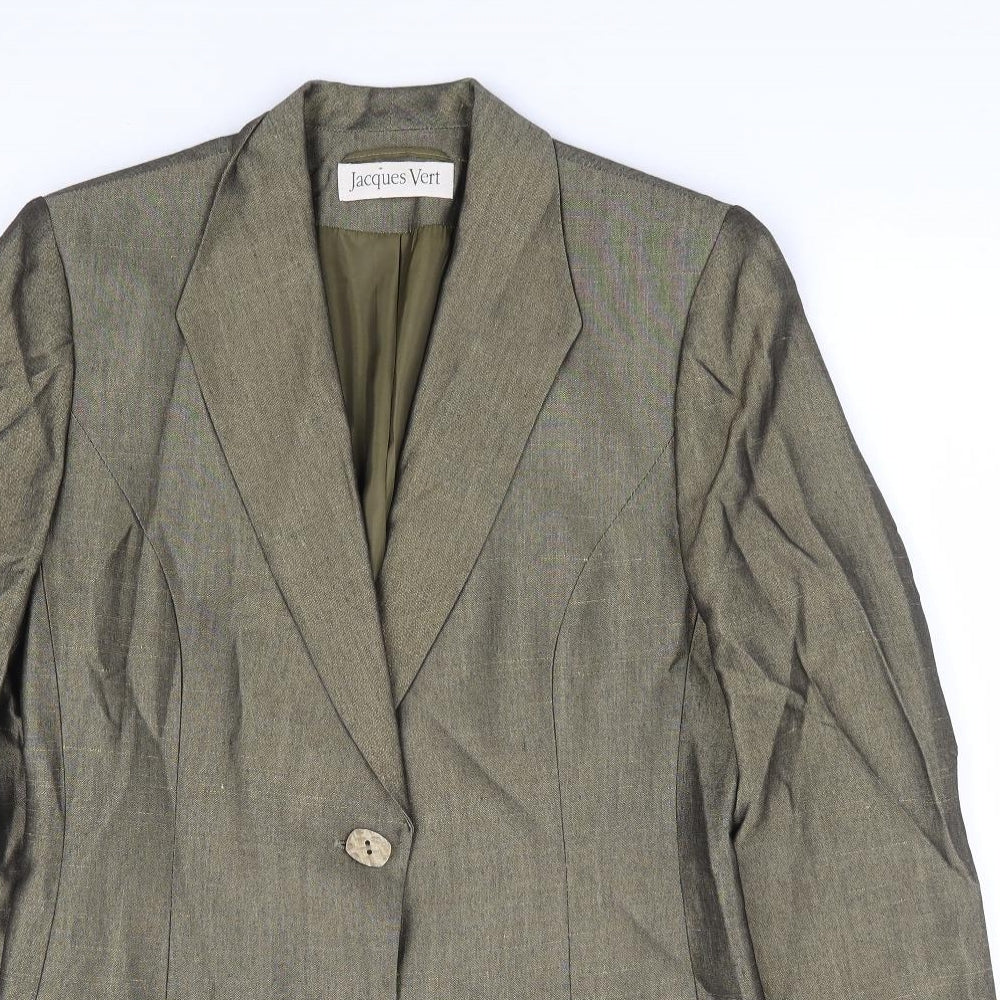Jacques Vert Womens Gold Viscose Jacket Suit Jacket Size 10