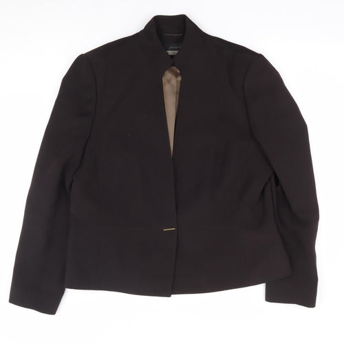 Primciples Womens Brown Polyester Jacket Suit Jacket Size 16