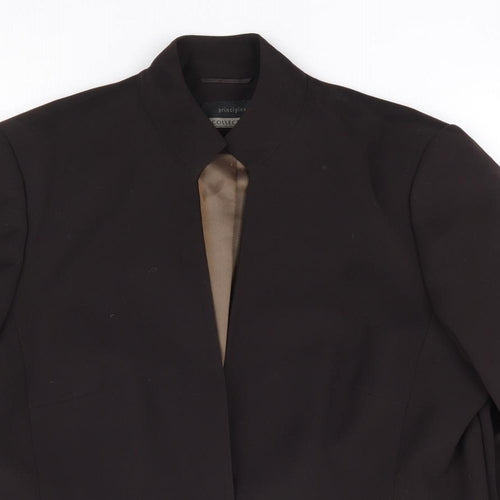 Primciples Womens Brown Polyester Jacket Suit Jacket Size 16