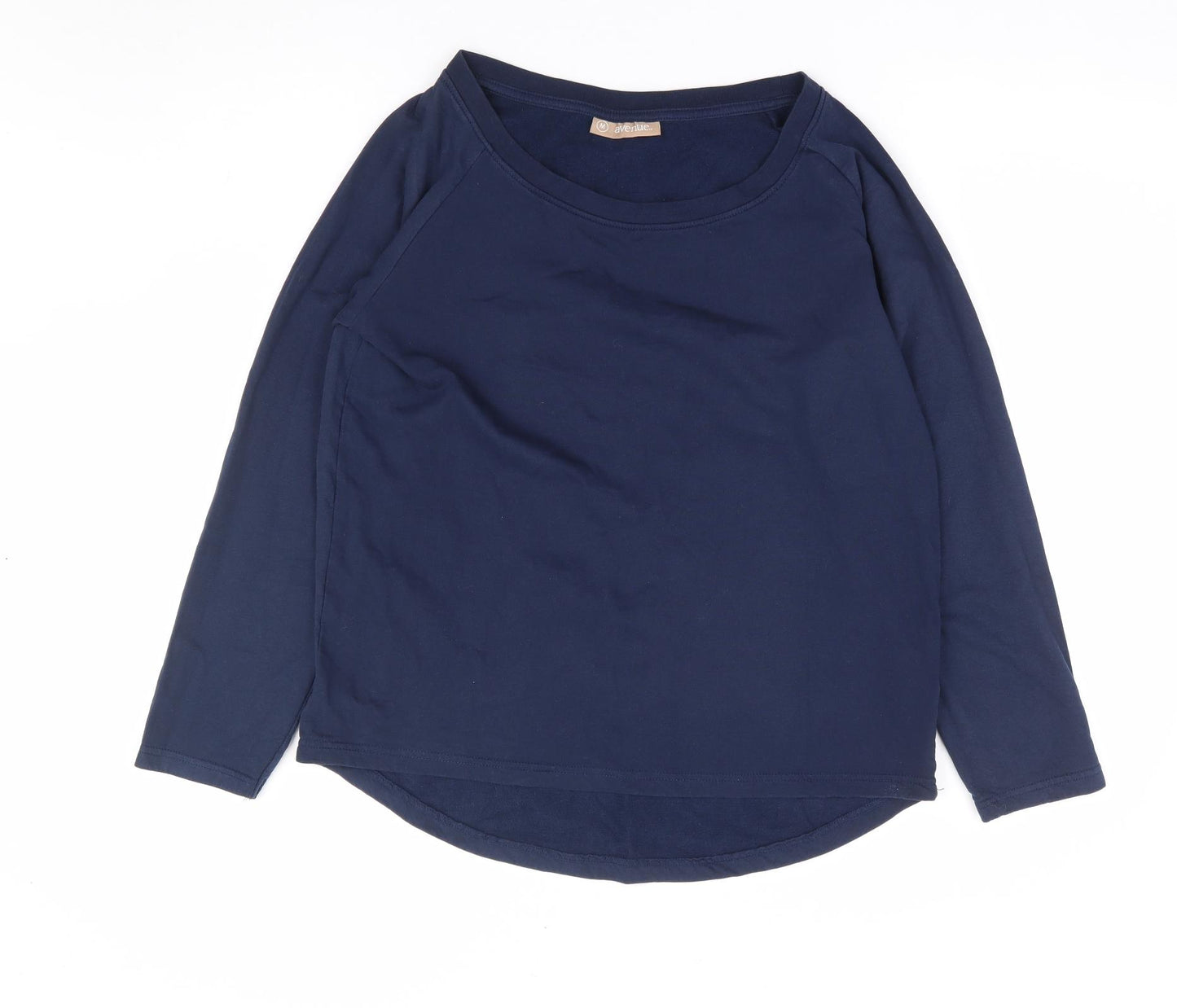 Avenue Womens Blue Cotton Pullover Sweatshirt Size M Pullover