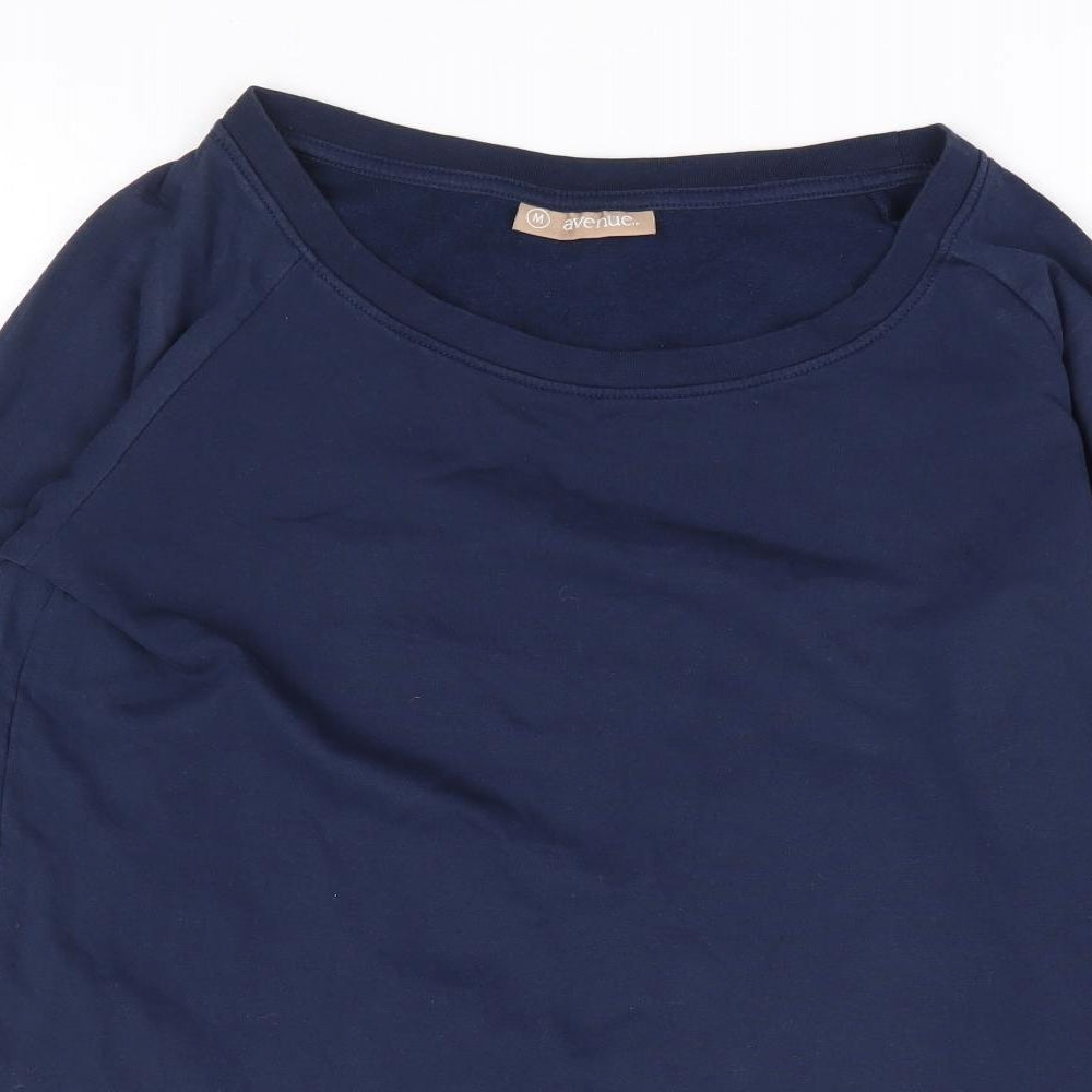 Avenue Womens Blue Cotton Pullover Sweatshirt Size M Pullover