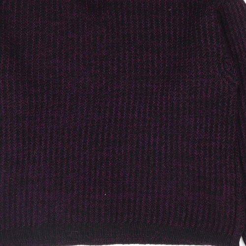 Worth Handframed Knitwear Mens Purple V-Neck Acrylic Pullover Jumper Size L