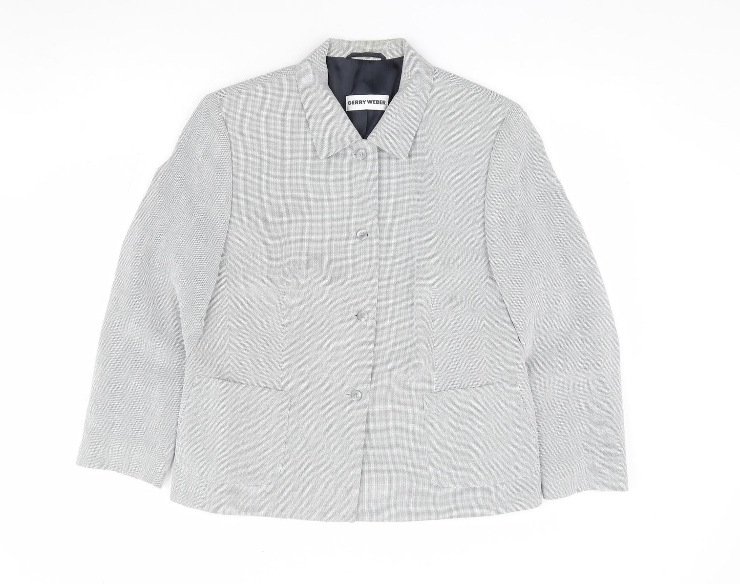 Gerry Weber Womens Ivory Geometric Jacket Size 16 Button