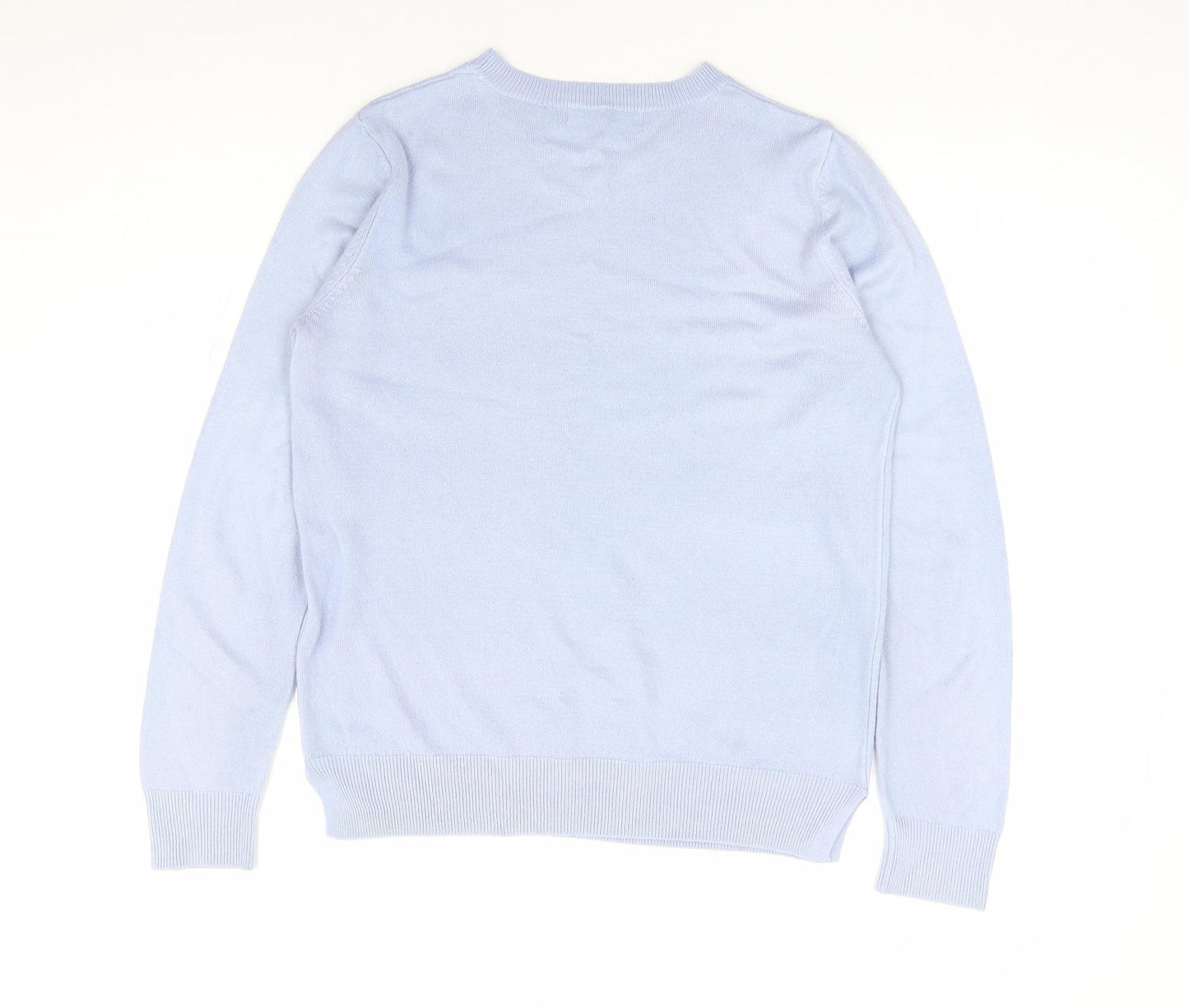 Marks and Spencer Womens Blue Round Neck Acrylic Pullover Jumper Size S