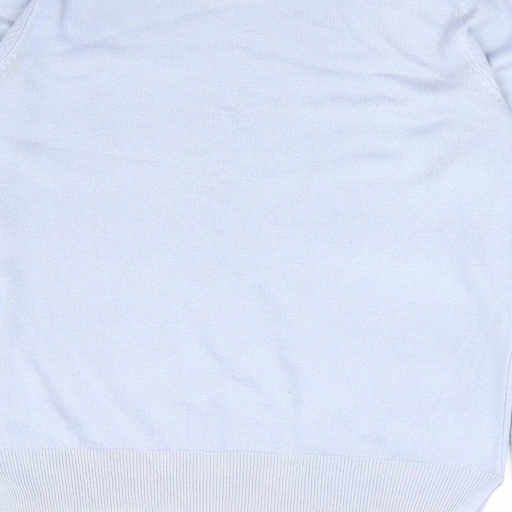 Marks and Spencer Womens Blue Round Neck Acrylic Pullover Jumper Size S