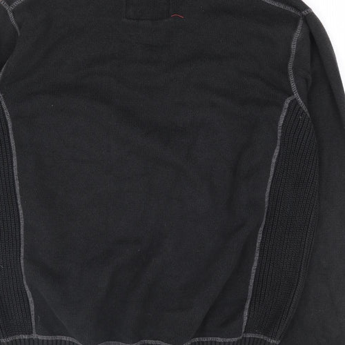 NEXT Mens Black V-Neck Polyester Pullover Jumper Size L