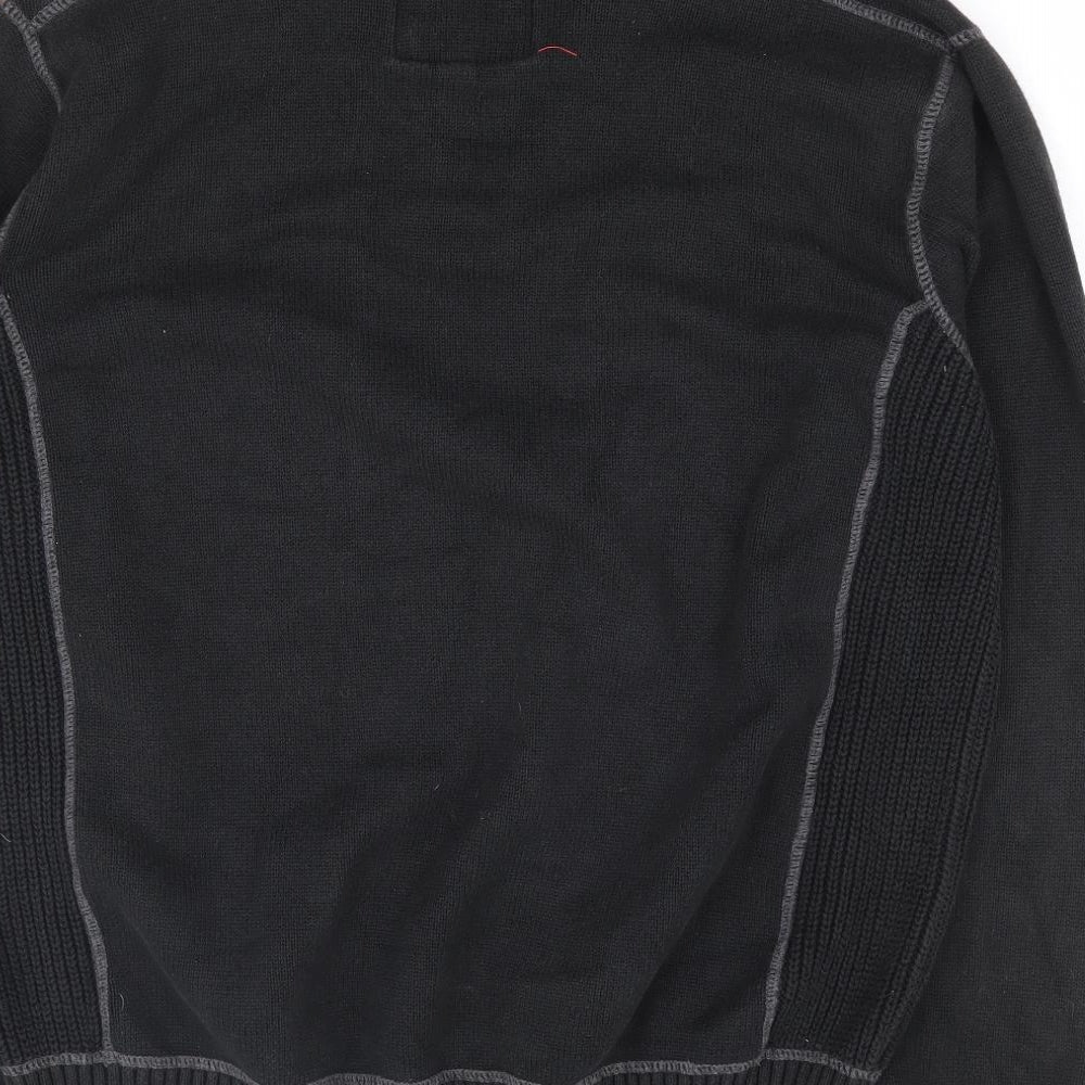 NEXT Mens Black V-Neck Polyester Pullover Jumper Size L