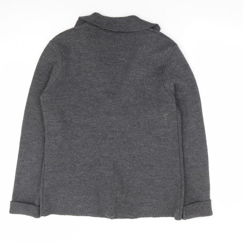 Cocogio Womens Grey V-Neck Acrylic Cardigan Jumper Size M