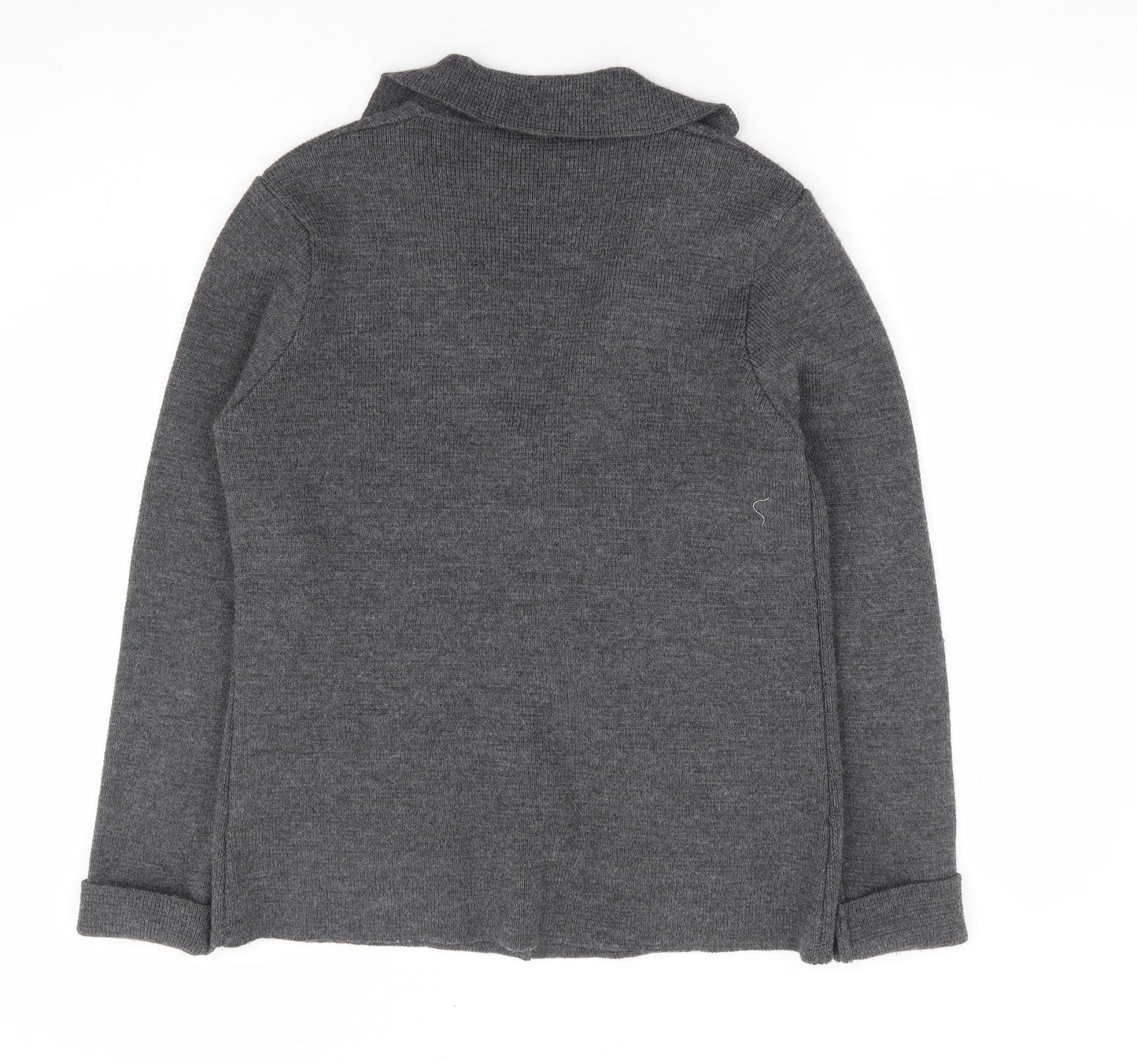 Cocogio Womens Grey V-Neck Acrylic Cardigan Jumper Size M
