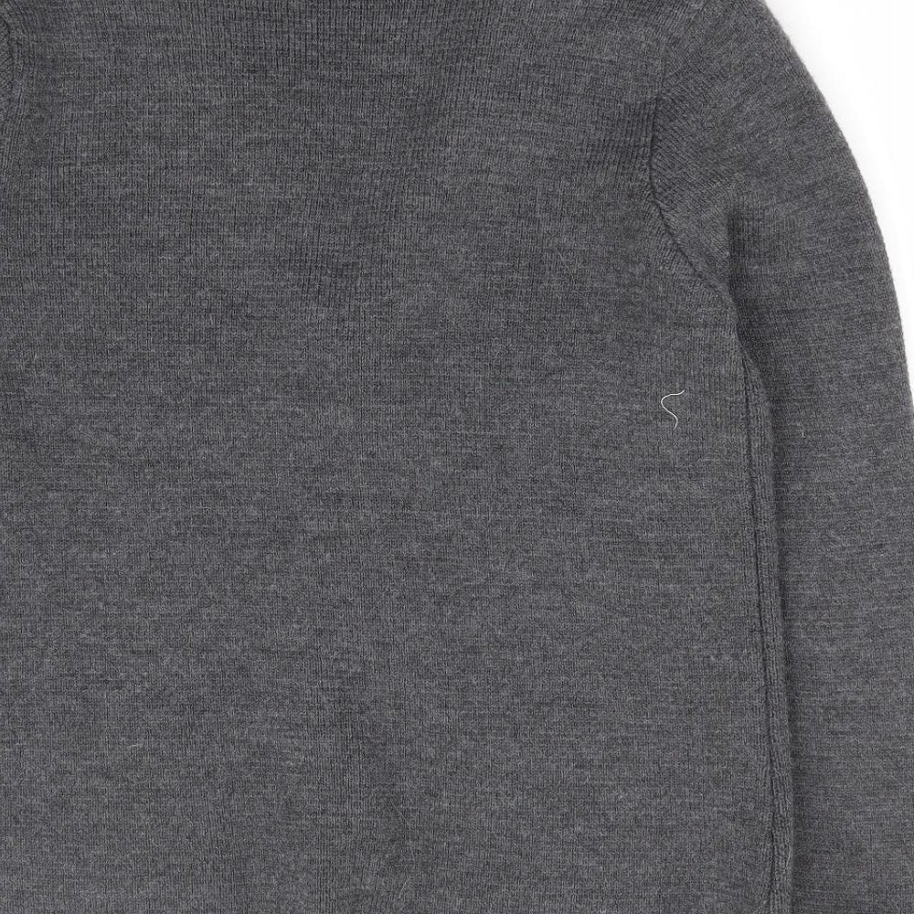 Cocogio Womens Grey V-Neck Acrylic Cardigan Jumper Size M