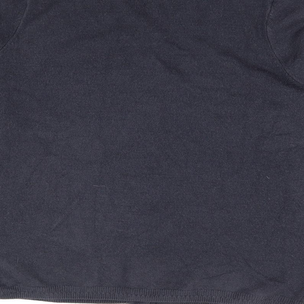 Marks and Spencer Womens Blue Crew Neck Acrylic Cardigan Jumper Size 12