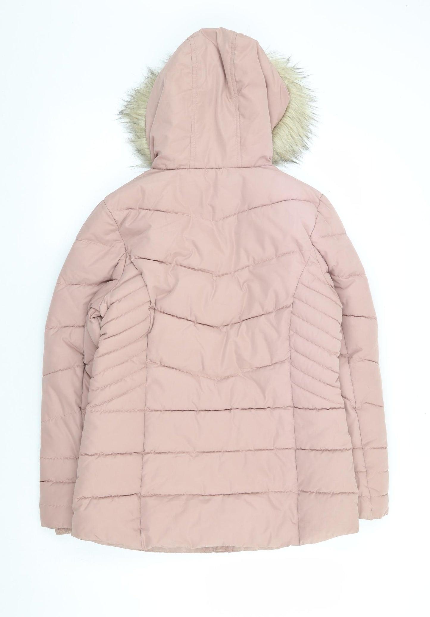 Primark Girls Pink Parka Coat Size 12-13 Years Zip