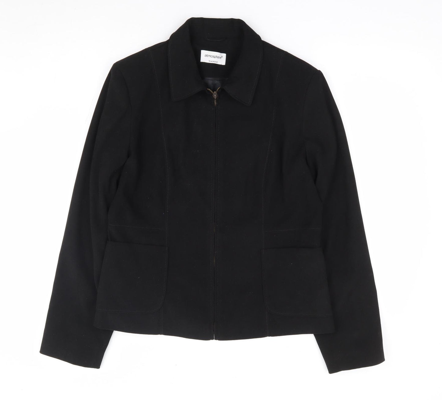 Primark Womens Black Jacket Coatigan Size 14 Zip