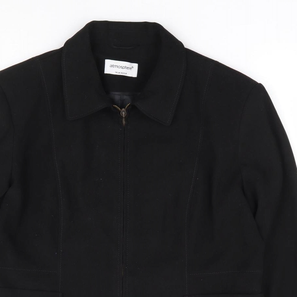 Primark Womens Black Jacket Coatigan Size 14 Zip
