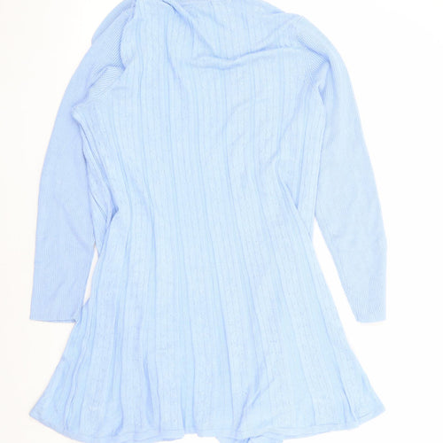 Bonmarche' Womens Blue V-Neck Viscose Cardigan Jumper Size M